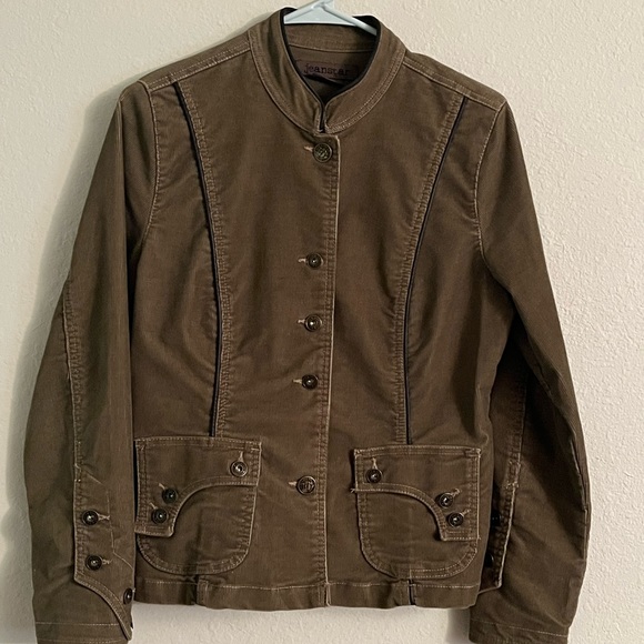 Jeanstar Military Style Corduroy Jacket Mandarin Collar - Picture 1 of 5